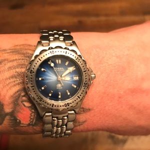 Fossil Blue wristwatch silver tone